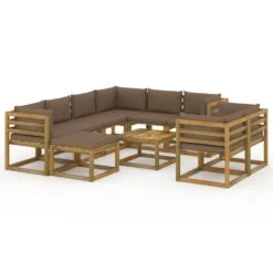 Juego De Muebles De Jardín 10 Piezas Con Cojines Gris Taupe VidaXL -Jardín Muebles Ventas 8366a39b74deeb9eeb237bc6583dbad1eb59b77e 58c9ac5fba2449229507bf62d6bba19b