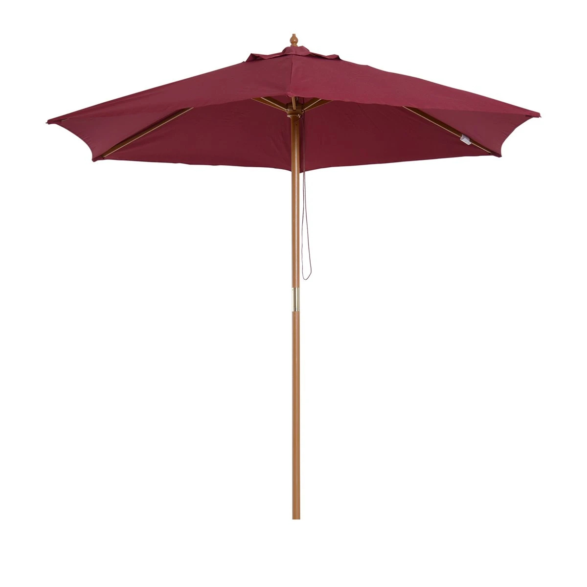 Outsunny Sombrilla Parasol De Madera Ø250x230cm Para Exterior Con 6 Varillas Sistema De Cuerda Con Fijación Desmontable Portátil Fácil De Guardar Y Transportar Granate 3 Outsunny Sombrilla Parasol De Madera Ø250x230cm Para Exterior Con 6 Varillas Sistema De Cuerda Con Fijación Desmontable Portátil Fácil De Guardar Y Transportar Granate