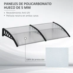 Outsunny Tejadillo De Protección 200x96x27 Cm Marquesina Exterior Para Puertas Y Ventanas Contra Sol Y Lluvia Con Soporte De PP Policarbonato Transparente 15 Outsunny Tejadillo De Protección 200x96x27 Cm Marquesina Exterior Para Puertas Y Ventanas Contra Sol Y Lluvia Con Soporte De PP Policarbonato Transparente -Jardín Muebles Ventas 86be409dfa8c74c8dfd5faf3ae6d956207b921d5 9a9cc8b84583490bbf63ed35b51e3ef4