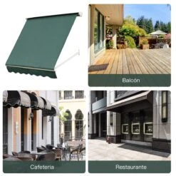 Outsunny Toldo De Ventana Toldo Manual De Aluminio Retráctil Para Exterior Toldo De Balcón Ángulo Ajustable Impermeable Tela De Poliéster 180x70cm Verde -Jardín Muebles Ventas 87b757b8ad953d71d70fe3ba9f35f24681212012 c05b0117b6ae4b99a63e6a908ec7e69f