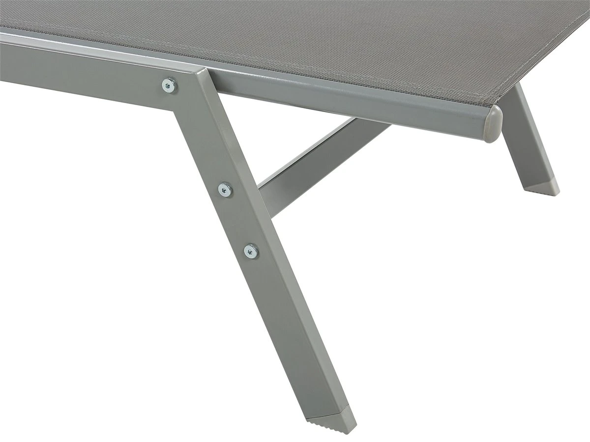 Tumbona De Metal/textil Trenzado Gris VERNAZZA 9 Tumbona De Metal/textil Trenzado Gris VERNAZZA - Imagen 7