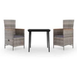 Juego De Comedor De Jardín De 3 Piezas Y Cojines Gris VidaXL -Jardín Muebles Ventas 88d5f27676eb598ec086c490b72ec40f37ce004e 7cee197768b74d938ee5851c7da8a66d