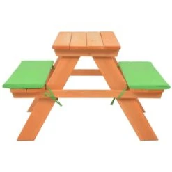 Mesa De Pícnic Infantil Con Bancos Madera De Abeto 89x79x50 Cm VidaXL