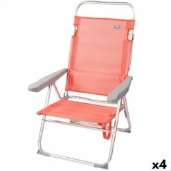 Silla Plegable Aktive Flamingo Coral 48 X 99 X 57 Cm (4 Unidades)