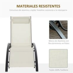 Outsunny Tumbona Reclinable Con Respaldo Ajustable En 5 Posiciones Y Reposacabezas Extraíble Acolchado Aluminio Texteline Para Jardín Terraza Balcón 171x64x82 Cm Beige -Jardín Muebles Ventas 8b4ae2a9232b733edb7533a51ba00bbdd8801898 a70cae958f4f4a4f8e4530cd442818be