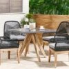 Conjunto De Jardín De Cemento Reforzado Mesa 90 X 90 Cm Con 4 Sillas Gris/negro OLBIA -Jardín Muebles Ventas 8e2b42a4610174a722feabab291fbcb512fdffcf 65b9375570914b2681a3f7132a2104a1