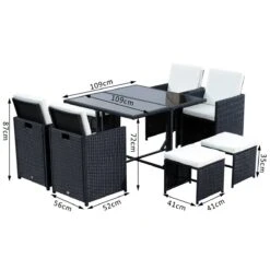 Outsunny Conjunto De Muebles De Jardín Comedor 9 Piezas De Ratán Apilables Con Cojines Para Terraza 1 Mesa 4 Sillas Y 4 Taburetes De Exterior Elegante Negro 13 Outsunny Conjunto De Muebles De Jardín Comedor 9 Piezas De Ratán Apilables Con Cojines Para Terraza 1 Mesa 4 Sillas Y 4 Taburetes De Exterior Elegante Negro -Jardín Muebles Ventas 9113aac98756db8753fd759845a13fd149ddea48 bdc6fba068ae42a381d337ebddd14ec3