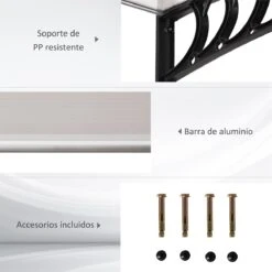 Outsunny Tejadillo De Protección Para Puertas Ventanas Contra Sol Y Lluvia Marquesina De Techo Diseño Moderno Aleación De Aluminio Duradero 150x90x25 Cm Transparente 15 Outsunny Tejadillo De Protección Para Puertas Ventanas Contra Sol Y Lluvia Marquesina De Techo Diseño Moderno Aleación De Aluminio Duradero 150x90x25 Cm Transparente -Jardín Muebles Ventas 91221f55b6097142f3b0ebe40d8654969929950a 81589c0cfdff4fbc948f68215f8ca787