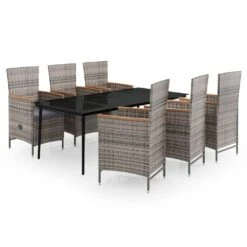 Juego De Comedor De Jardín 7 Piezas Con Cojines Gris VidaXL -Jardín Muebles Ventas 917ab674b911c49cb0014c14b6300090117515af b222de8650ac477ba1324e68c298b2cc