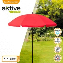 Sombrilla Jardín 240 Cm UV30 Color Rojo Aktive Beach 10 Sombrilla Jardín 240 Cm UV30 Color Rojo Aktive Beach -Jardín Muebles Ventas 9435221475da9d4840e149fe167ac59ce07af7c0 9a803fba2899435bbec3bdf6cfb6ae29