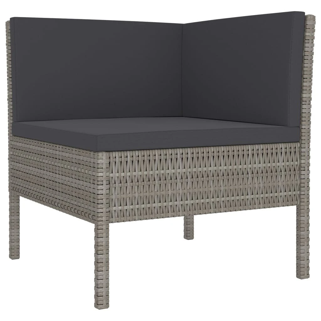 Set De Muebles De Jardín 12 Pzas Y Cojines Ratán Sintético Gris VidaXL 7 Set De Muebles De Jardín 12 Pzas Y Cojines Ratán Sintético Gris VidaXL - Imagen 5