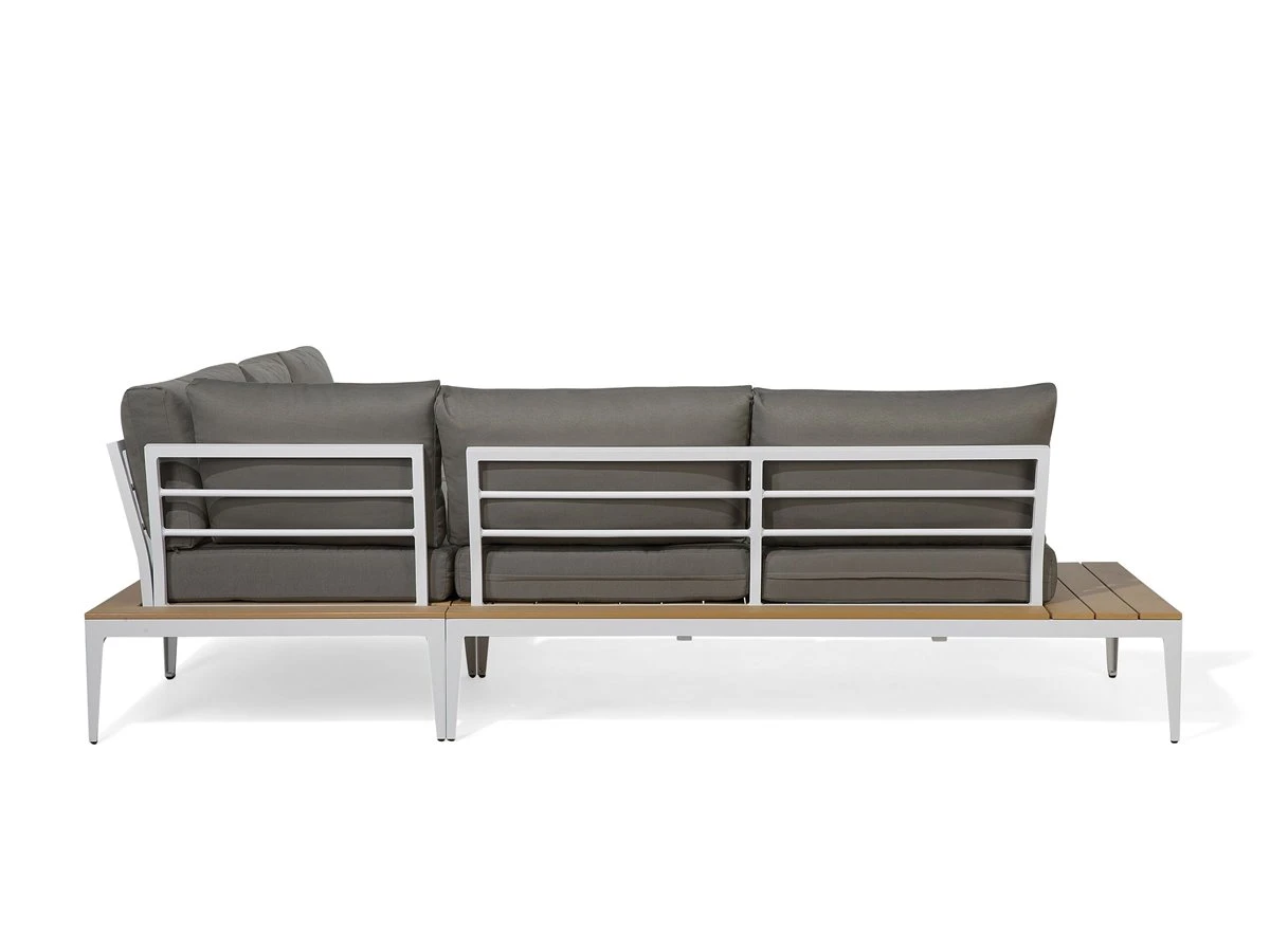 Conjunto De Jardín 5 Plazas Blanco/madera Clara/gris Oscuro POSITANO 8 Conjunto De Jardín 5 Plazas Blanco/madera Clara/gris Oscuro POSITANO - Imagen 6