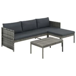 Set De Muebles De Jardín 3 Pzas Y Cojines Ratán Sintético Gris VidaXL -Jardín Muebles Ventas 96769aeb12d74b91336112bdc75a8fd8d84e4ad4 6fe469f2506046939878a434cf93daf8