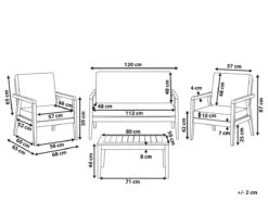 Conjunto De Jardín 4 Plazas Con Mesa De Madera De Acacia Clara/gris Oscuro PALLANO -Jardín Muebles Ventas 970882438c5044c26cc9daeba3a37b8adf9834d4 8f55f4f714be42d089d1204af5804cab