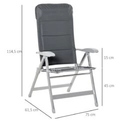 Outsunny Silla De Jardín Plegable De Aluminio Con Respaldo Alto Ajustable En 7 Posiciones Y Reposacabezas Acolchado Para Exterior 75x61,5x114,5 Cm Gris -Jardín Muebles Ventas 970991b83b6f576bb2369b64e923bb6cfafc547b a9fdc236bb14442e99f5621c23ae72a6