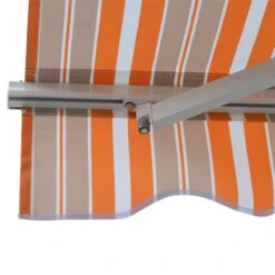 Outsunny Toldo Retráctil Con Manivela Toldo De 300x250cm Con Brazo Articulado De Aluminio Y Poliéster 280g/m² Rayas Naranja Beige Y Blanco -Jardín Muebles Ventas 9729465ca7f7d6de0820479f581852227a5e766a 7487ae43524a46c6add9bda376d09538