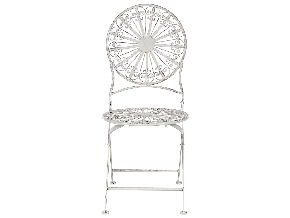 Conjunto De 2 Sillas De Balcón De Metal Blanco Crema SCAFA 6 Conjunto De 2 Sillas De Balcón De Metal Blanco Crema SCAFA - Imagen 4