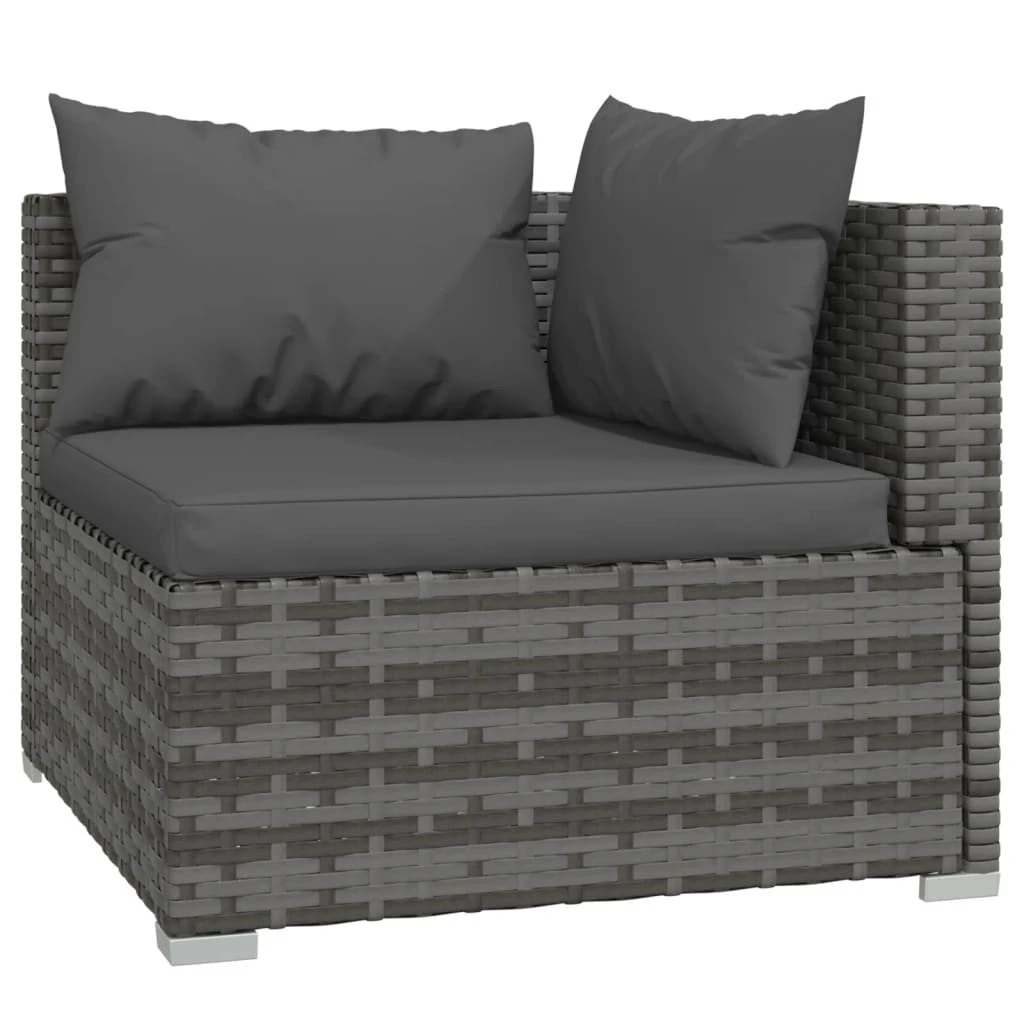 Set De Muebles De Jardín 9 Pzas Y Cojines Ratán Sintético Gris VidaXL 4 Set De Muebles De Jardín 9 Pzas Y Cojines Ratán Sintético Gris VidaXL - Imagen 2