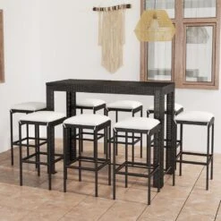 Conjunto De Bar Para Jardín 9 Piezas Con Cojines Ratán PE Negro VidaXL -Jardín Muebles Ventas 9a87fd5690497615cbc2cf2dc4cf744805c607a8 db2fc9ce053148f98e561b8f7607c892