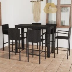 Muebles De Bar Jardín 7 Pzas Ratán Sintético Reposabrazos Negro VidaXL -Jardín Muebles Ventas 9bbc5c5f01f79238b8a3e715b077119fde5c5139 75ec05d4237d4ae482503044b3f21f44