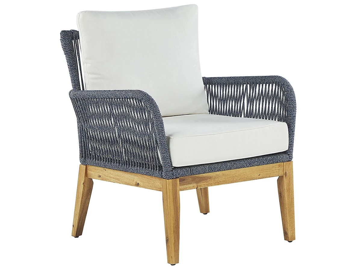 Conjunto De Jardín 4 Plazas De Madera De Acacia Blanco Crema/azul Oscuro MERANO II 12 Conjunto De Jardín 4 Plazas De Madera De Acacia Blanco Crema/azul Oscuro MERANO II - Imagen 10