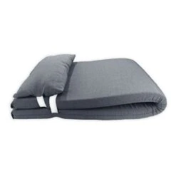 Colchón Para Tumbona Con Cojín 180x60x6 Cm Gris Oscuro Acomoda Textil.