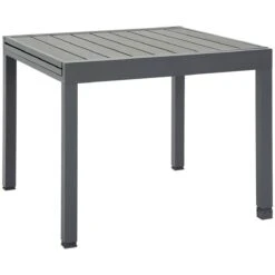 Outsunny Mesa De Jardín Extensible De Aluminio Mesa De Comedor Para Exterior Para 4-6 Personas Carga Max. 70 Kg Para Patio Terraza Balcón 90-180x90x73 Cm Gris