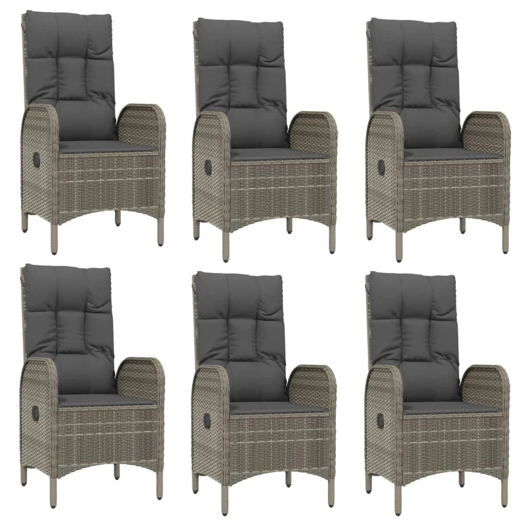 Set Comedor Jardín 9 Pzas Y Cojines Ratán Sintético Gris VidaXL 6 Set Comedor Jardín 9 Pzas Y Cojines Ratán Sintético Gris VidaXL - Imagen 4