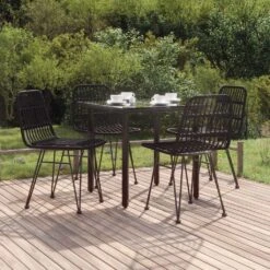 Juego De Comedor De Jardín 5 Piezas Ratán Sintético Negro VidaXL -Jardín Muebles Ventas a06d13073182b2bb3293f1e7933fad12cc03dc9c 8deb6d06ff474d8590ff79f80d914970