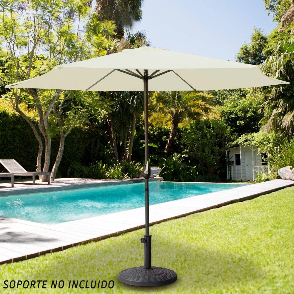 Parasol Hexagonal 270 Cm Color Crema Mástil Aluminio Aktive Garden 7 Parasol Hexagonal 270 Cm Color Crema Mástil Aluminio Aktive Garden - Imagen 5