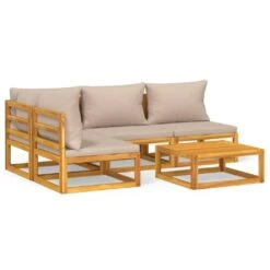 Set Muebles De Jardín 5 Pzasy Cojines VidaXL