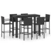 Muebles De Bar Jardín 7 Pzas Ratán Sintético Reposabrazos Negro VidaXL -Jardín Muebles Ventas a327bfcce0a6999a6f0ab649303915a76f5777d1 588145deb30d4954b96e4886b2164179