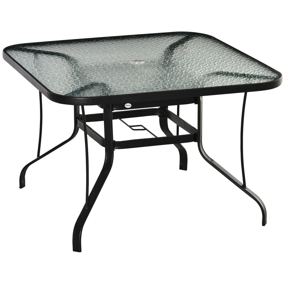Outsunny Mesa De Cristal De Jardín Con Agujero Para Sombrilla Mesa Para Comer Cuadrada Con Marco De Acero Para Exterior Terraza Balcón 106,5x106,5x71 Cm Negro 3 Outsunny Mesa De Cristal De Jardín Con Agujero Para Sombrilla Mesa Para Comer Cuadrada Con Marco De Acero Para Exterior Terraza Balcón 106,5x106,5x71 Cm Negro