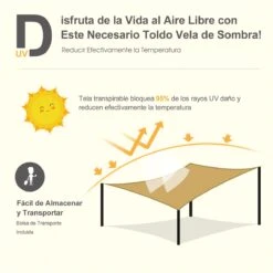 Outsunny - Toldo Vela Cuadrado (varios Tamaños Y Colores), Tamaño 3x3m, Color Arena 11 Outsunny - Toldo Vela Cuadrado (varios Tamaños Y Colores), Tamaño 3x3m, Color Arena -Jardín Muebles Ventas a8528452f3844e16d95e5c34902fe5e956c3eae3 7bfa1d8292e542efb634db784e53b91a