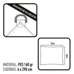 Toldo Poliéster Rectangular Aktive Garden Color Blanco -Jardín Muebles Ventas aa164deeb98ae078079e6476d761b690c2853894 6a42e927532c4be1862b8f65f505a721