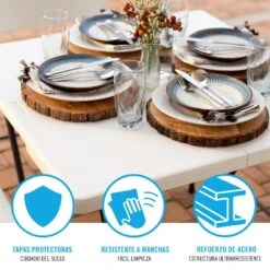 Mesa Cuadrada Plegable Blanco LIFETIME 94x94x74 Cm -Jardín Muebles Ventas ac10422b584c292e4c3f833c4761e42a1d760bba 24ffd053412e49e7928b4f7192a368e6