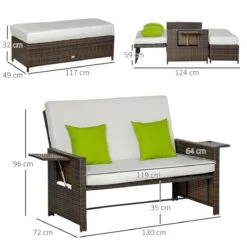 Outsunny Sofá De Ratán De 2 Plazas Con Mesitas Y Reposapiés De Almacenaje Tumbona De Jardín Con Respaldo Inclinable Y Cojines Gruesos Desenfundables 130x72x96 Cm Marrón Y Beige 12 Outsunny Sofá De Ratán De 2 Plazas Con Mesitas Y Reposapiés De Almacenaje Tumbona De Jardín Con Respaldo Inclinable Y Cojines Gruesos Desenfundables 130x72x96 Cm Marrón Y Beige -Jardín Muebles Ventas acf535e0a69a198a8595da82291c189106a57a04 8cd1161ca71f4c24bf519a13b1d97bdc
