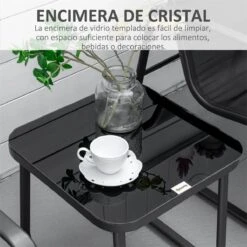 Outsunny Conjunto De Muebles De Jardín 3 Piezas Mesa De Vidrio Templado 44x44x41 Cm Y 2 Sillas 62x80x75 Cm Con Reposabrazos Y Respaldo Transpirable Para Terraza Balcón Negro 16 Outsunny Conjunto De Muebles De Jardín 3 Piezas Mesa De Vidrio Templado 44x44x41 Cm Y 2 Sillas 62x80x75 Cm Con Reposabrazos Y Respaldo Transpirable Para Terraza Balcón Negro -Jardín Muebles Ventas acfe63f89604464a004a0953abd17add27daaa1d 23deb3870e094938b8e18199b868cbef