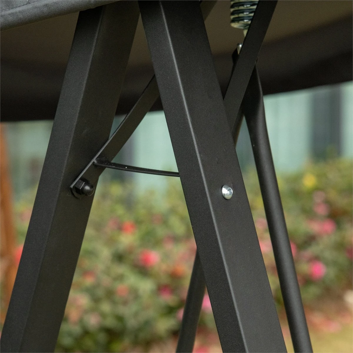 Outsunny Columpio Balancín De Jardín De 2 Plazas Con Techo Ajustable Respaldo Transpirable Y Marco De Acero Para Balcón Terraza Exterior Carga Máx. 220 Kg 150x110x170 Cm Gris 10 Outsunny Columpio Balancín De Jardín De 2 Plazas Con Techo Ajustable Respaldo Transpirable Y Marco De Acero Para Balcón Terraza Exterior Carga Máx. 220 Kg 150x110x170 Cm Gris - Imagen 8