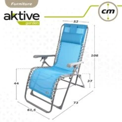 Silla Tumbona Plegable Jardín Gravedad Cero Azul C/cojín Aktive -Jardín Muebles Ventas b0325ff2e5d8afbcac961510a97ab4e006494c14 0fe2a032a5614543a9c8c53eda9ae5d1