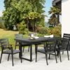 Conjunto De 6 Sillas De Jardín De Metal Negro/gris/madera Clara TAVIANO -Jardín Muebles Ventas b490aabe47b5a0fc1c54cf2d42e345e0deb5a864 9e629bcf5be74190b92b258a7da05ea2