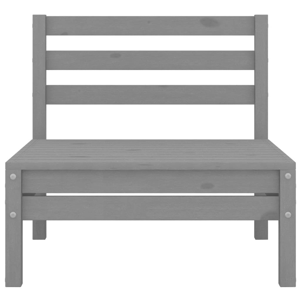 Sofá Central De Jardín 4 Uds Gris Madera Maciza De Pino VidaXL 4 Sofá Central De Jardín 4 Uds Gris Madera Maciza De Pino VidaXL - Imagen 2