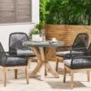 Conjunto De Jardín De Cemento Reforzado Mesa ⌀ 90 Cm Con 4 Sillas Gris/negro OLBIA -Jardín Muebles Ventas ba807447c5c90cebae11ed444a3cb9206b217064 ab48b77a5107440183e9647124834b98