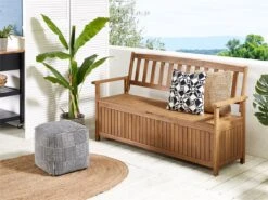 Banco De Jardín De Madera De Acacia Clara 160 Cm SOVANA