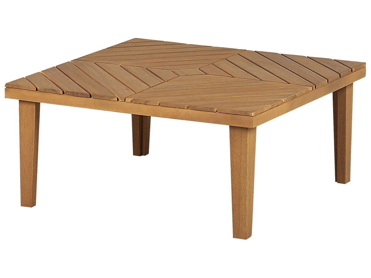 Conjunto De Jardín De 2 Sillones De Acacia Con Mesa De Centro Madera Clara/blanco Crema BARATTI 9 Conjunto De Jardín De 2 Sillones De Acacia Con Mesa De Centro Madera Clara/blanco Crema BARATTI - Imagen 7