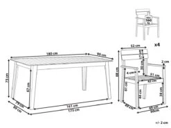 Conjunto De Comedor 4 Plazas De Madera De Acacia Clara FORNELLI -Jardín Muebles Ventas bda7b1b1ca7c46b6185f4120bbd15ad9f45d225a e49e9166fc2b4f168f7befa037c0ef17