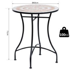 Outsunny Mesa De Jardín Mesa Mosaico Cerámica Y Redonda Mesita De Café Para Terraza Balcón Φ60x71cm -Jardín Muebles Ventas bea53cb1fbcfd381f99609b05715d77085820bb3 71148923f936448389bb98de20e70ca4