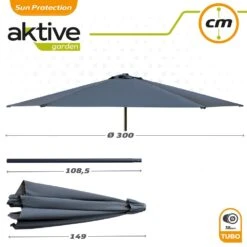 Parasol Hexagonal 300 Cm Color Antracita Mástil Aluminio Aktive Garden -Jardín Muebles Ventas c184376021bdf640fdf8d99b7554cc5edeccd1b1 5a5eb421608949e180053b43a6a02a9d