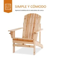Outsunny Silla Adirondack De Madera Silla De Jardín Con Reposabrazos Y Respaldo Alto Para Terraza Balcón Exterior 72,5x97x93 Cm Natural -Jardín Muebles Ventas c3910430438ab6d2138334704b2ecd280c0309e7 96b26bc82fe944538713fd4720d5d123