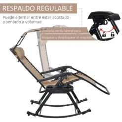 Outsunny Silla Mecedora De Jardín Plegable Tumbona Reclinable Con Techo Protección Solar Reposacabezas Extraíble Y Reposapiés Estructura De Acero 120x67x102 Cm Beige -Jardín Muebles Ventas c3c6c925caf9256c032d63788c7dd19c584042ca 726dedbfb2ce4fe8a41193204b2fa6ee
